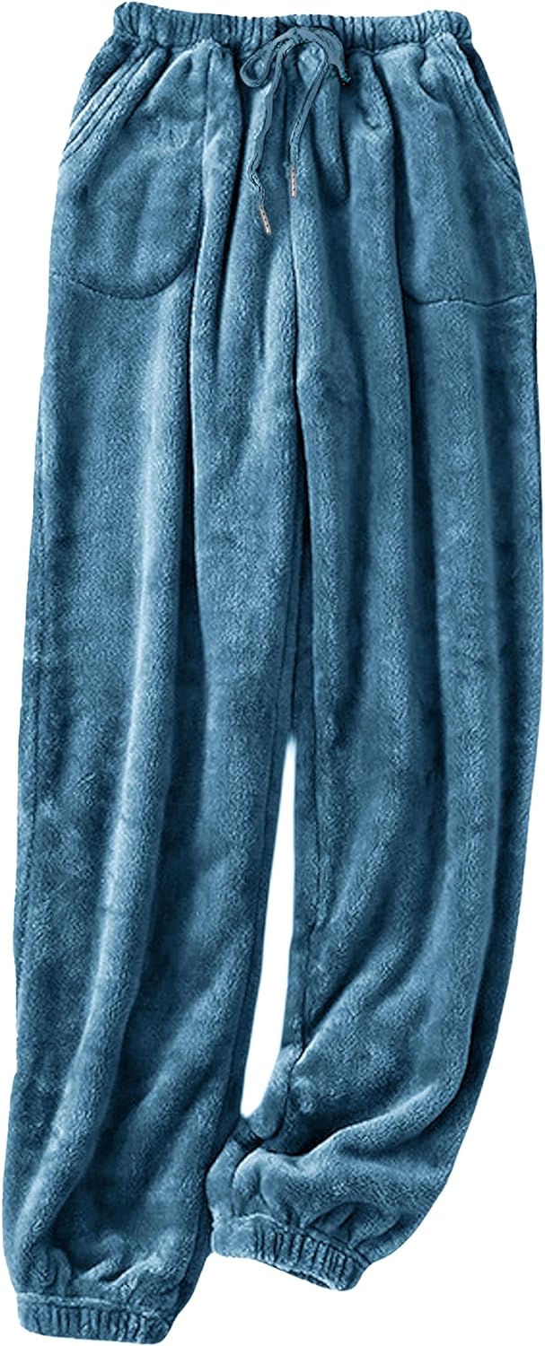 Yeokou Womens Fleece Pajama Pants Fuzzy Lounge Bottoms Warm Fluffy Sleepwear With Pockets