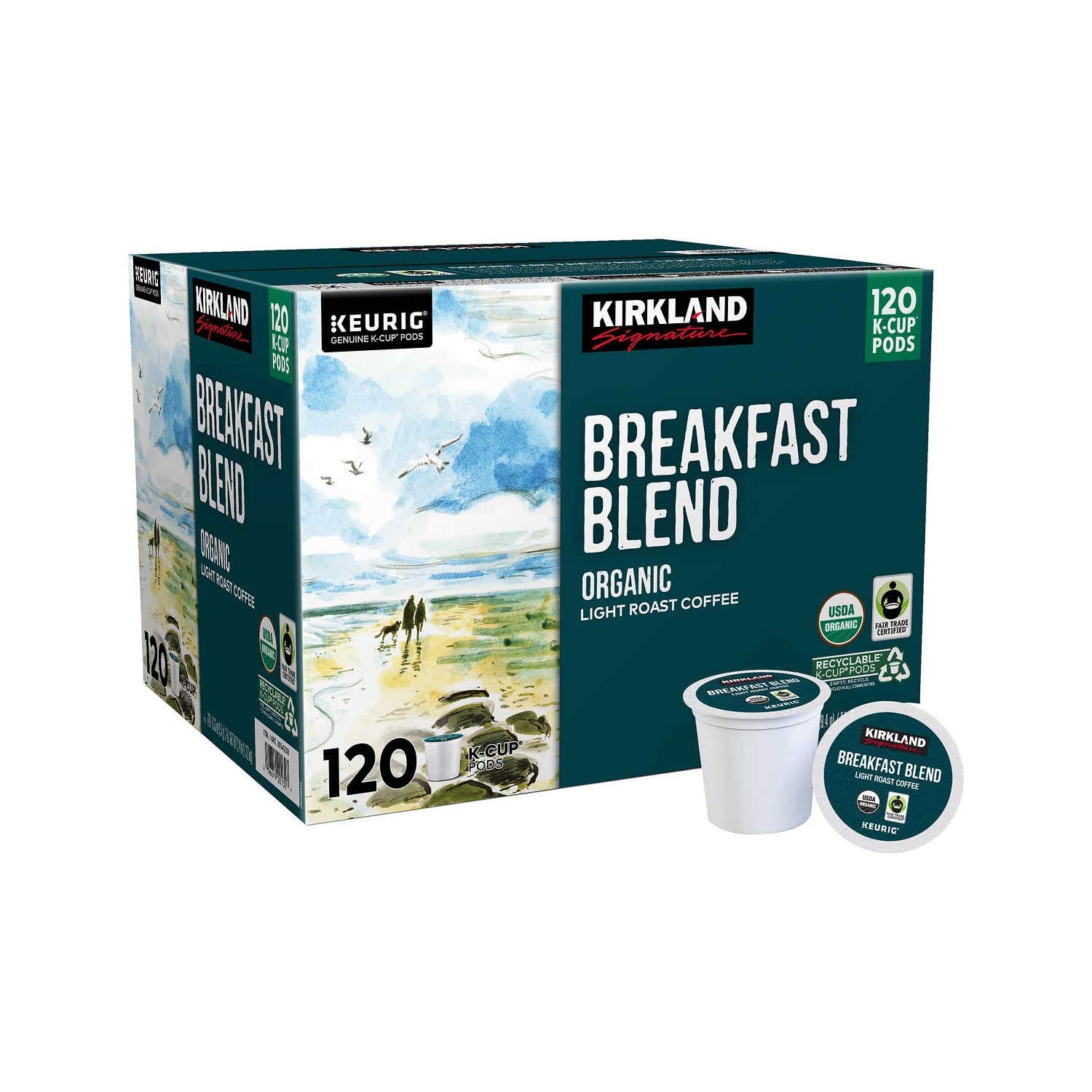 Kirkland Signature Coffee Breakfast Blend K-Cup Pods, 120 Count (2 Pack)