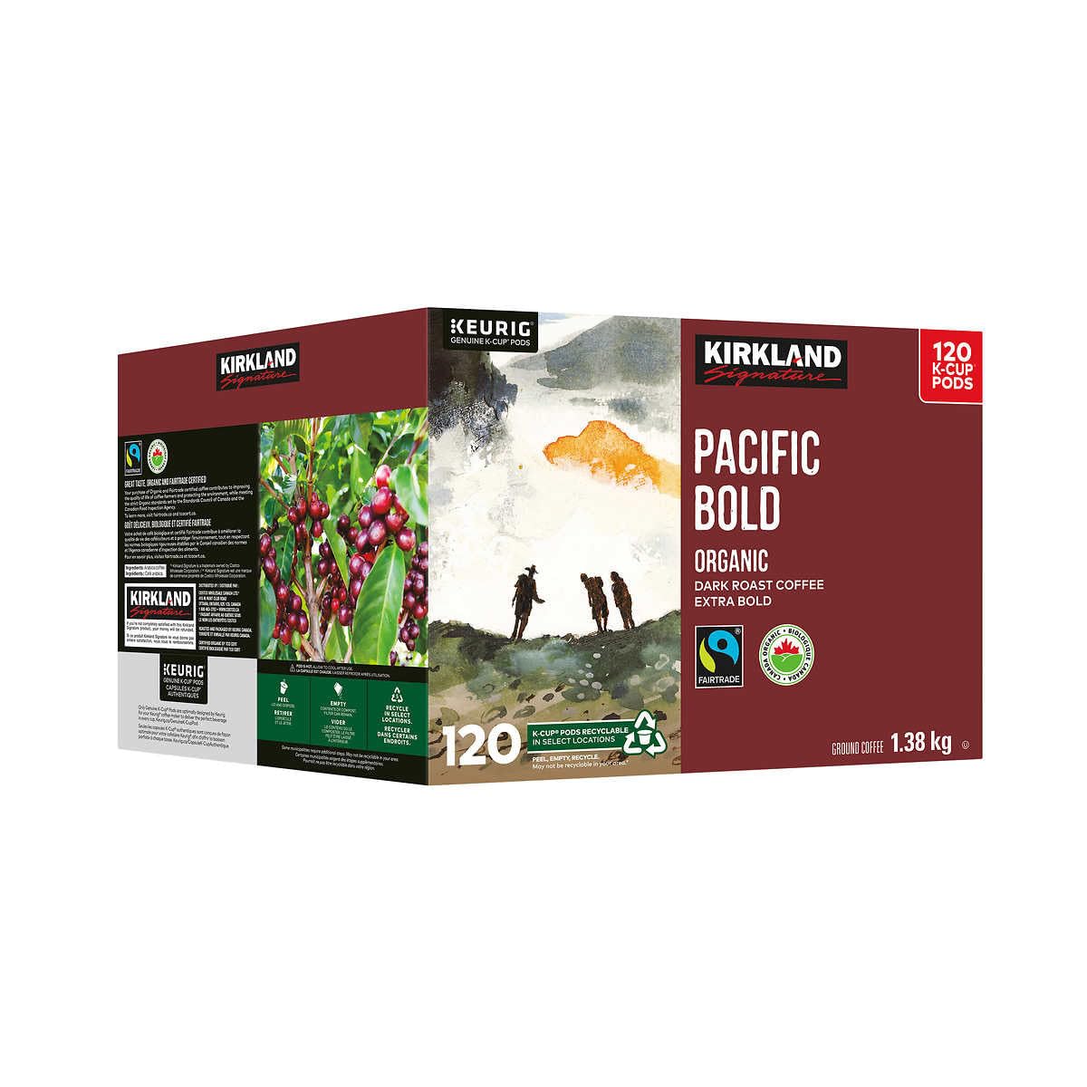 Kirkland Signature Organic Pacific Bold Fair Trade K-Cup Pods, 120-pack