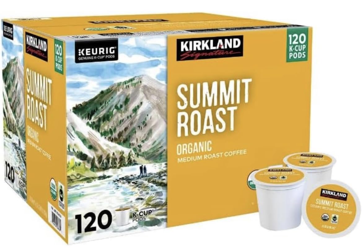 Summit Roast K-Cups Coffee, Organic Medium Roast - 120 Count By Kirkland