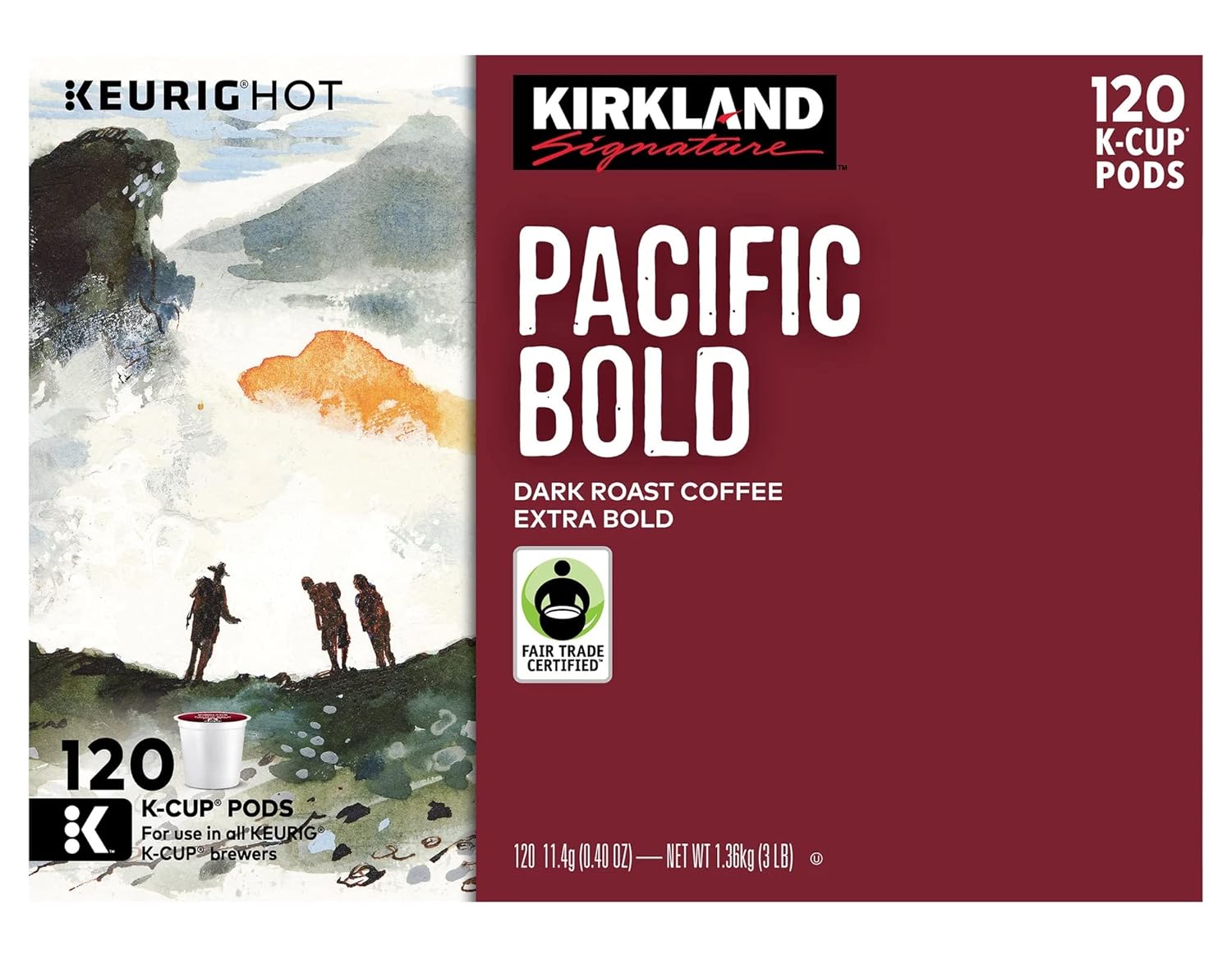 Kirkland Pacific Bold, Organic Dark Roast Coffee K Cups - 240 Count