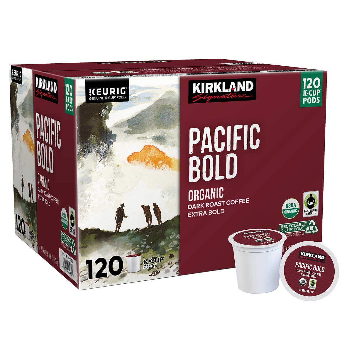 Kirkland Signature Coffee Organic Pacific Bold K-Cup Pod, 120 Count (2 Pack)