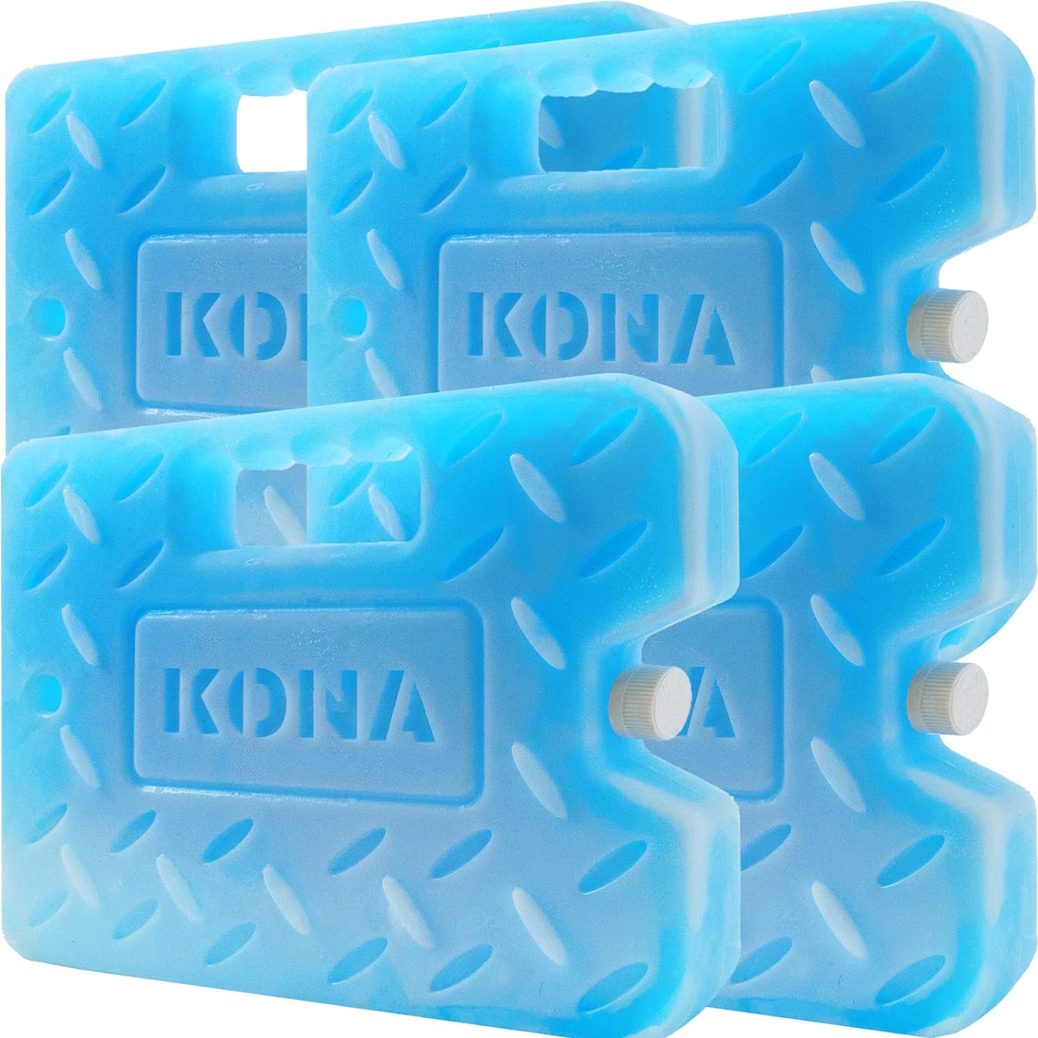 Kona Large Ice Pack for Coolers [Blue Ice 4lb] Extreme Long Lasting Design Absorbs Heat to Cool Faster - Refreezable. Reusable. Colder Than Ice (-5C) Cooler Ice Pack