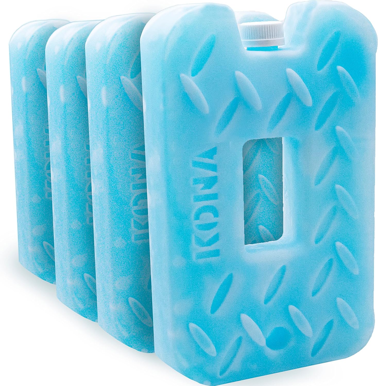 Kona Blue/Ice Ice Packs for Lunch Box - 2 lb Freezer Packs Compatible with Yeti Cooler Bags | Dry Ice Shock Pack, Long-Lasting Reusable Ice Packs for Lunch Bags (10 x 5.5 x 1.5 Pack of 4)