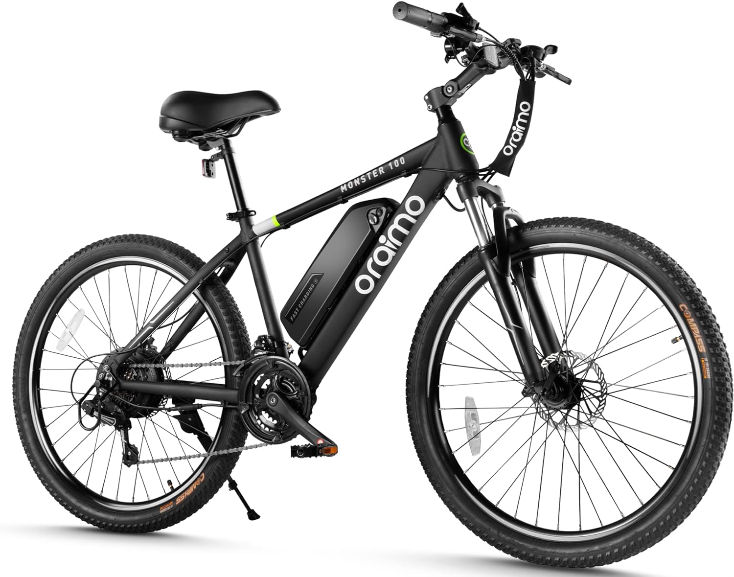 Oraimo Electric Bike for Adults,350W BAFANG Motor(Peak 500W), 4A 3H Fast Charge, 468Wh Li-ion Battery, 21 Speed Gear, Air Saddle, 45 Miles 20 MPH 26 Mountain Ebike, Complies to ANSI/CAN/UL2849