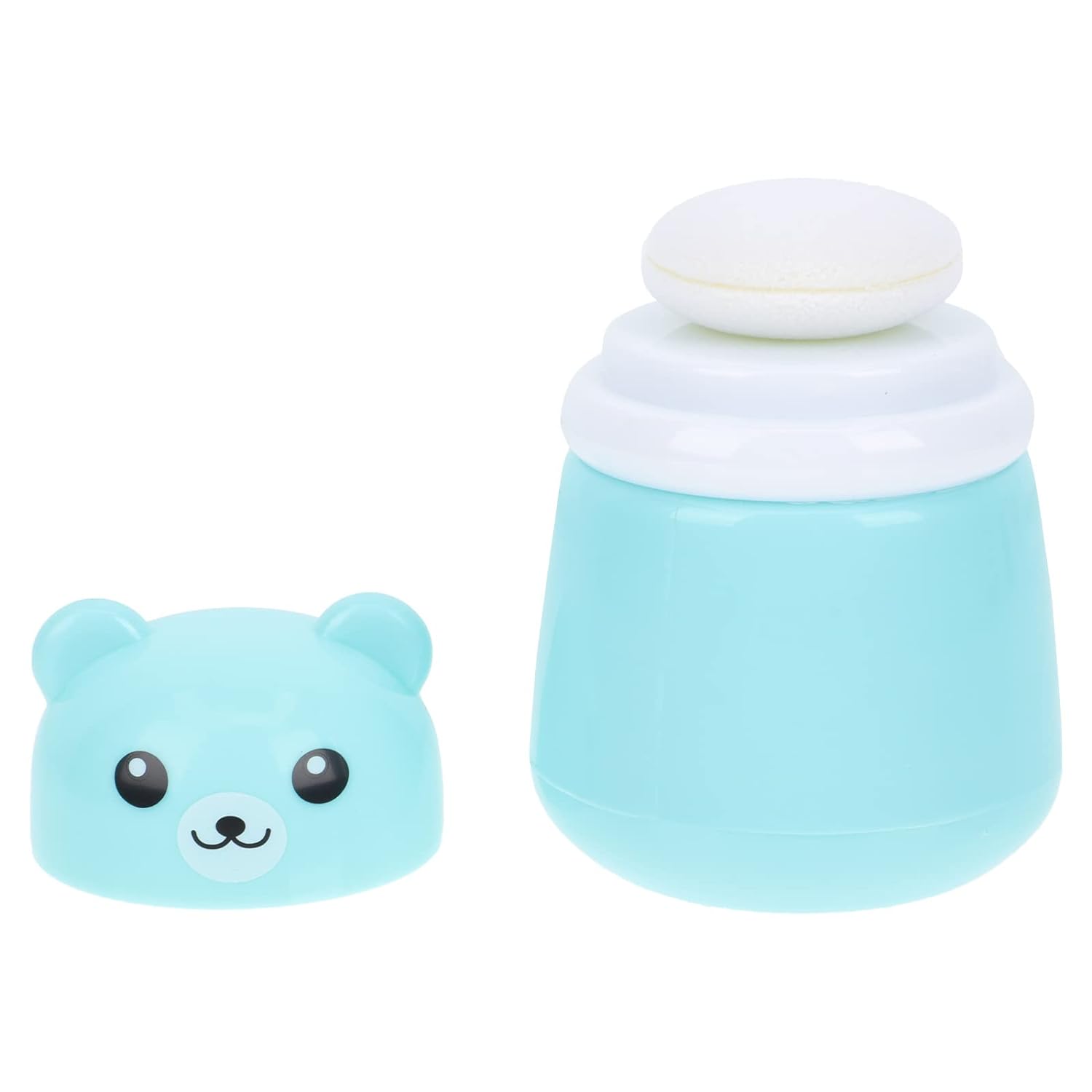 FOMIYES Cartoon Bear Baby Powder Box Creative Talcum Powder Case Empty Powder Puff Box