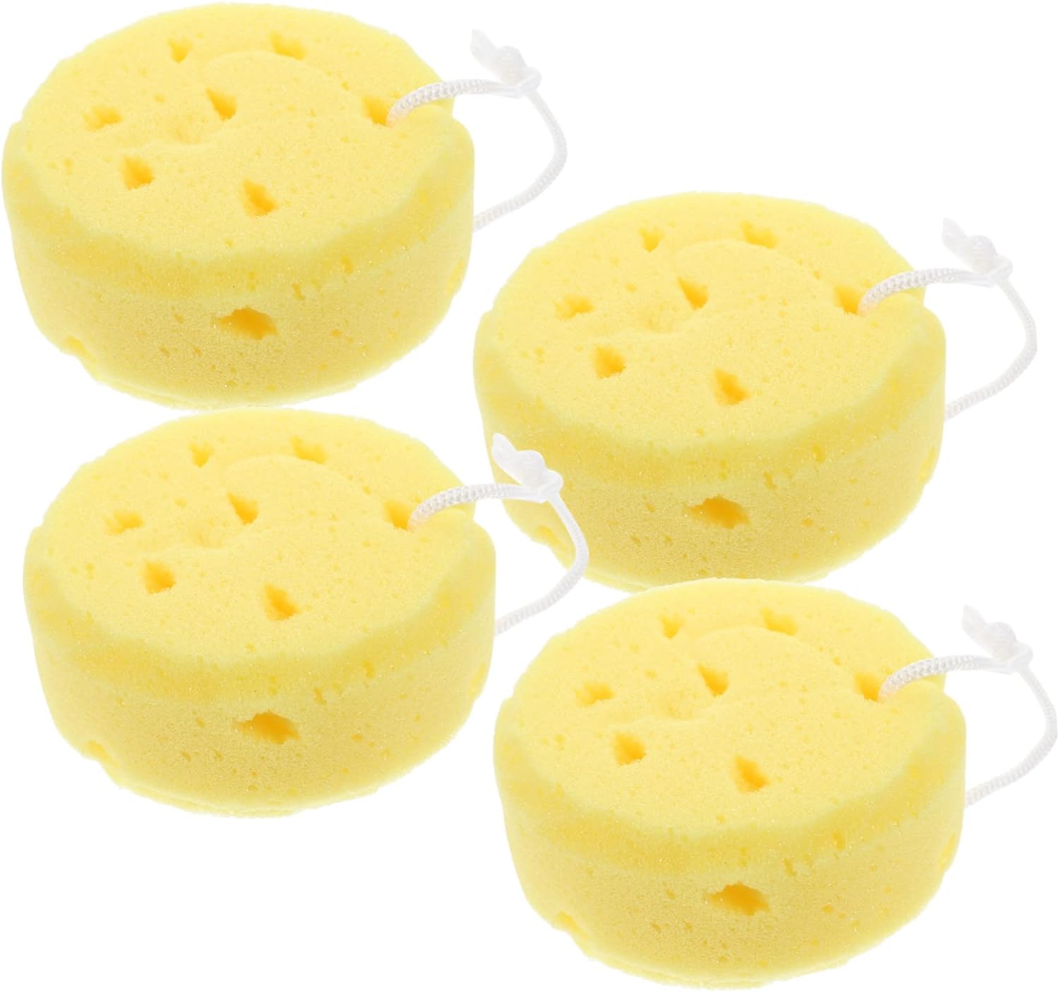 FOMIYES 4pcs Round Bath Sponge Mens Natural Body Wash Bathtub Bath Stuff Bath Loofah Sponges Body Wash Scrubber Body Wash Sponges Wash Sponges for Body Exfoliating Body Sponge