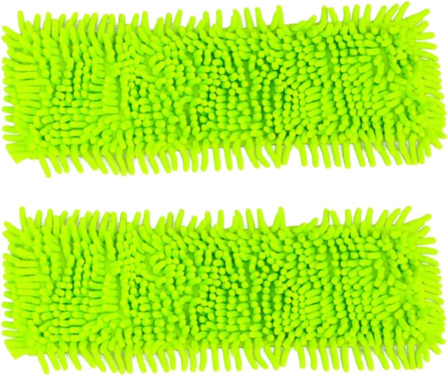 FOMIYES Microfiber Mop Microfiber Mop 2Pcs Mop Head Replacement Cloth, Soft Mop Refill Pads with Water Absorption, Reusable Mop Pads for Home Floor Cleaning (Green) Flat Mop Flat Mop