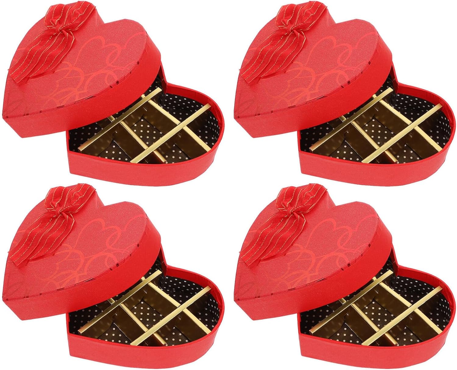 FOMIYES 4pcs Heart Chocolate Box Heart Shaped Gift Boxes Valentines Day Hearts Treat Box with Lids Engagment Candy Boxes for Gift Giving Present Wrapping Packaging Snack