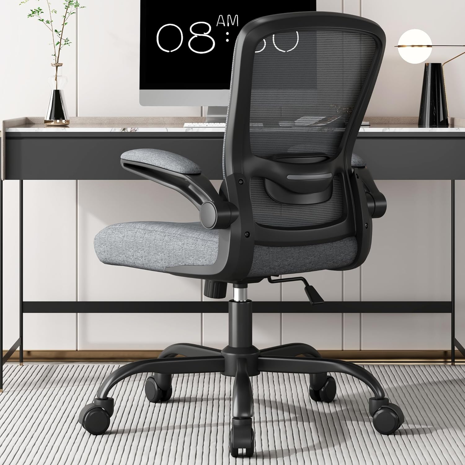 Office Chair, Ergonomic Desk Chair with Adjustable Lumbar Support, High Back Mesh Computer Chair with Flip-up Armrests-BIFMA Passed Task Chairs, Executive Chair for Home Office