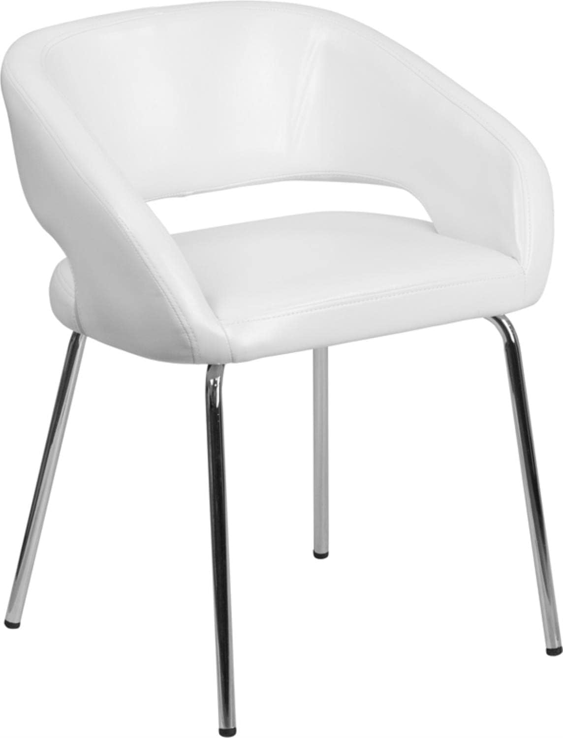 Flash Furniture Fusion Series Contemporary White LeatherSoft Side Reception Chair