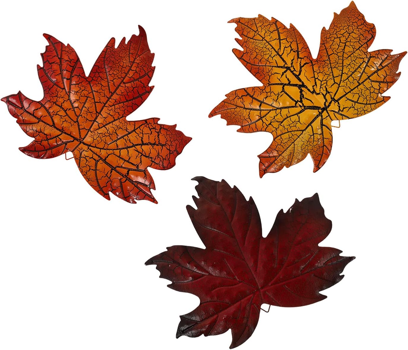 FOMIYES Metal Maple Leaves Statue 3Pcs Maple Leaves Metal Autumn Leaves Hanging Maple Leaf Wall Decor Window Decoration for Christmas Thanksgiving Holidays Iron Maple Leaves Wall Decor