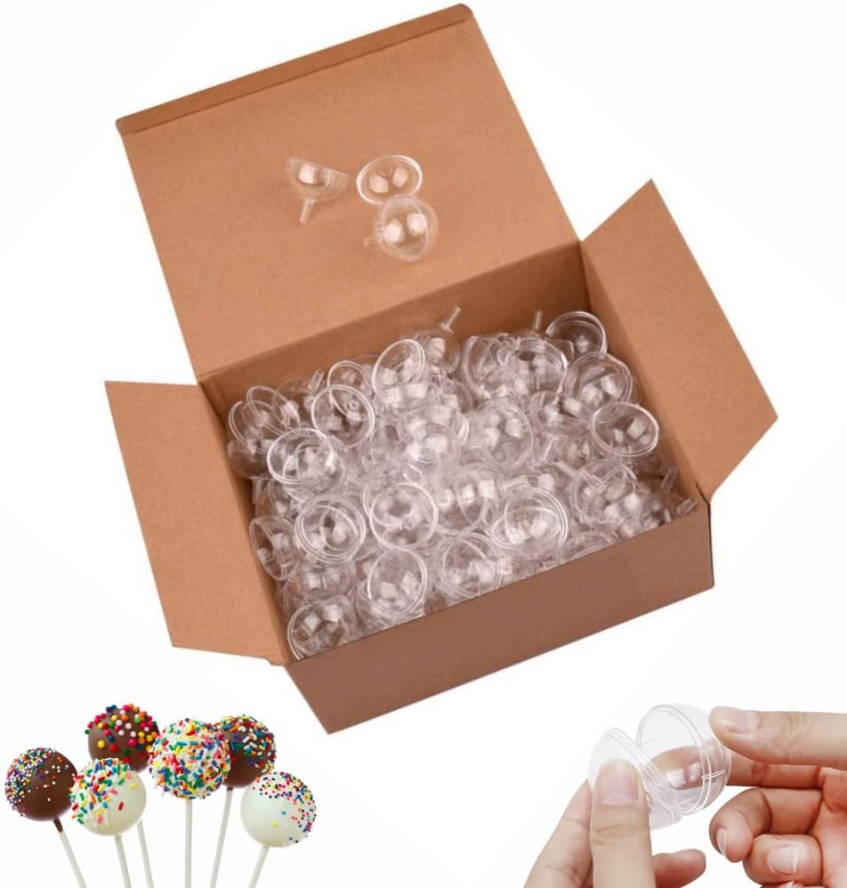 FOMIYES 20PCS Clear Chocolate Ball Holder Cups, Acrylic Chocolate Packaging Holder for Bouquet Wedding Party Decor Truffle Chocolate Wrappers Candy Packaging Supplies