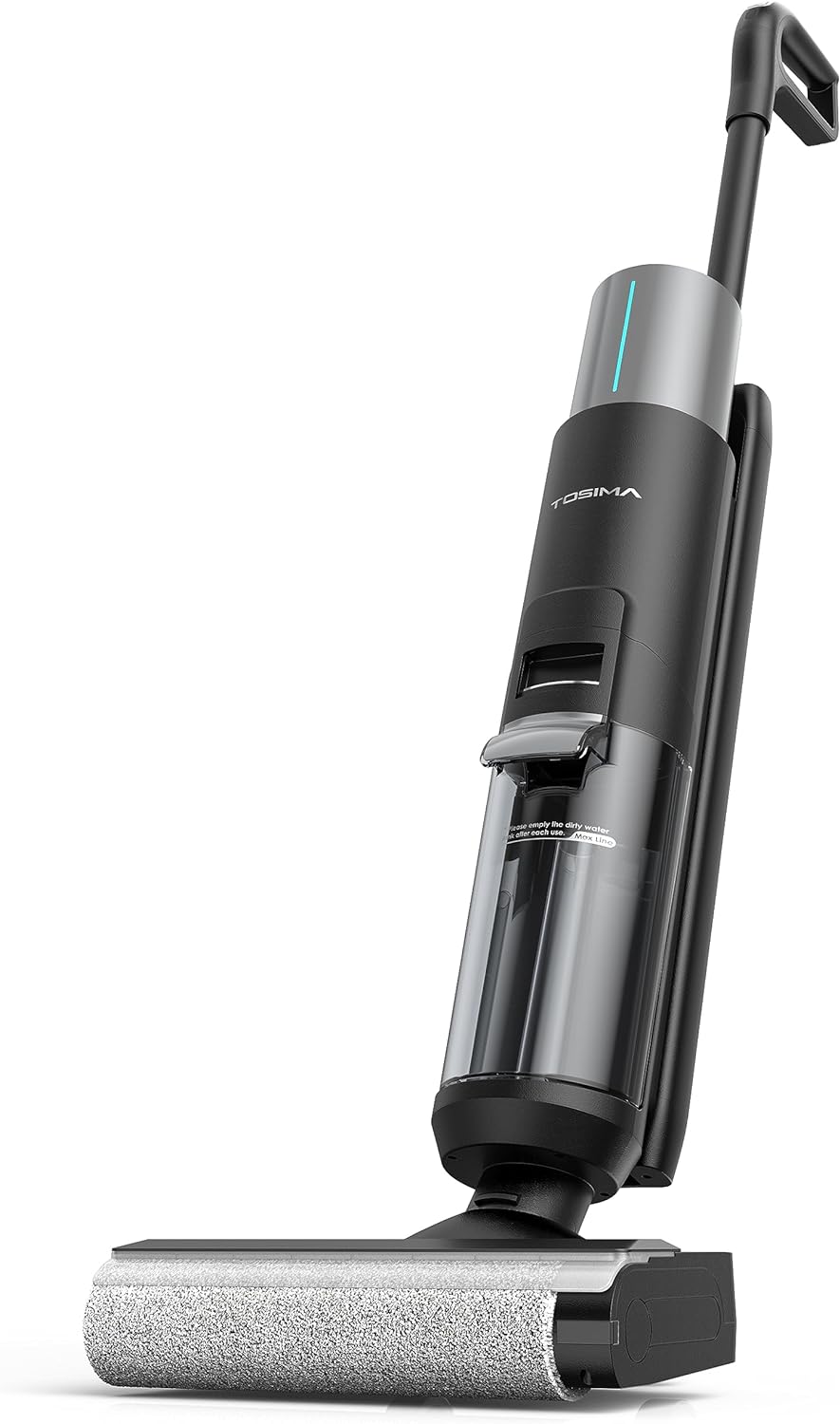 Tosima H1 Smart Cordless Wet Dry Vacuum Cleaner and Mop, Hardwood Floors Cleaner, Lightweight & Long Run Time, Great for Sticky Messes and Pet Hair, Space-Saving Design, Black