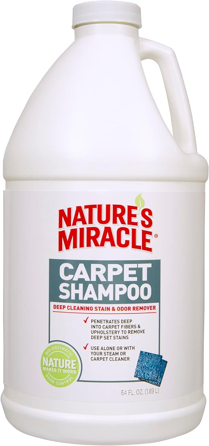 Nature' Miracle Carpet Shampoo, Deep-Cleaning Stain and Odor Remover 64 Ounce