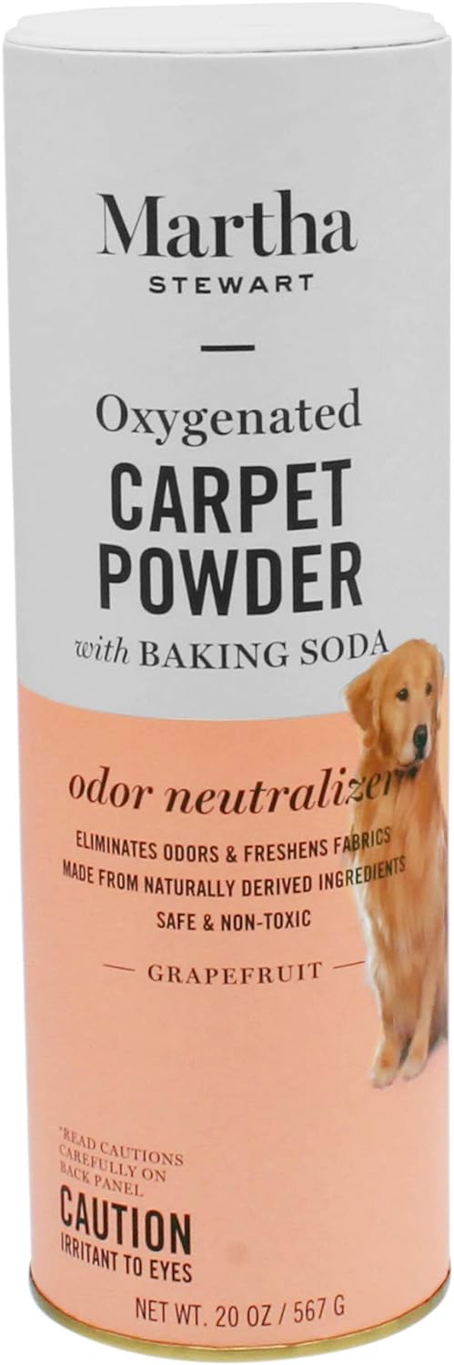 Martha Stewart for Pets Odor Eliminating Carpet Powder | Remove Puppy and Dog Odors from Carpets and Rugs | Odor Neutralizer in Fresh Grapefruit Scent, 20 Ounces