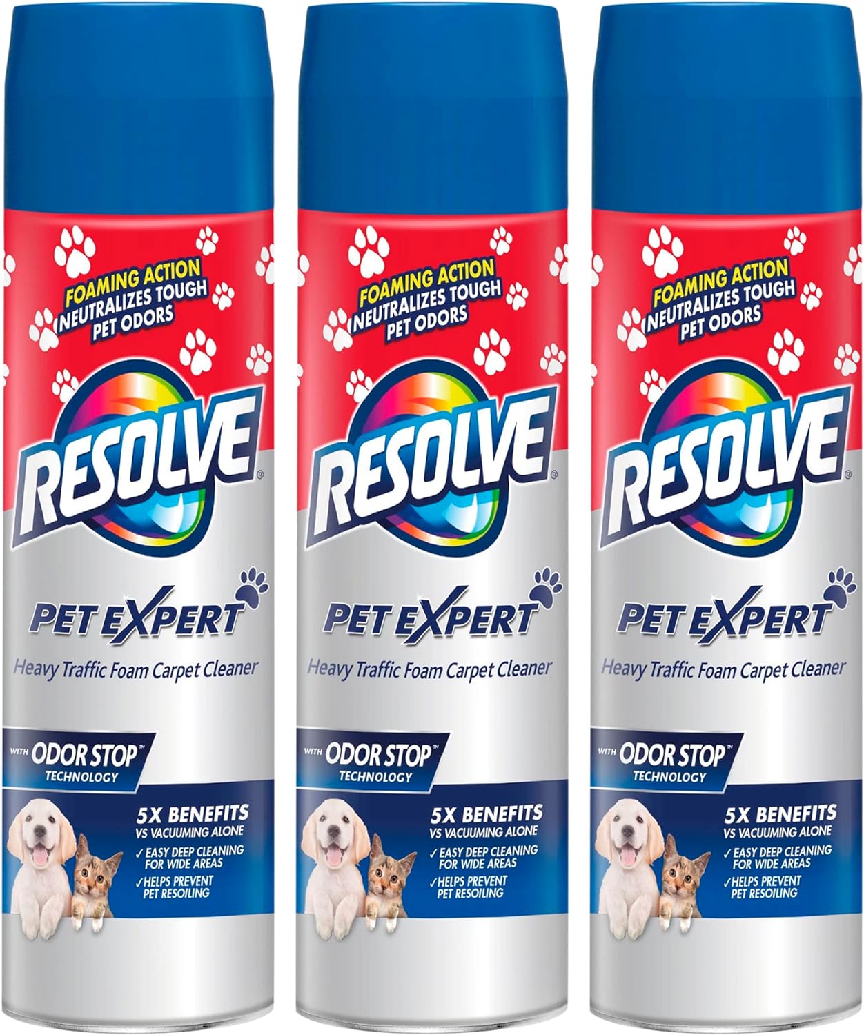 Resolve Pet Expert High Traffic, Carpet Foam, 22 Oz(3 Pack)