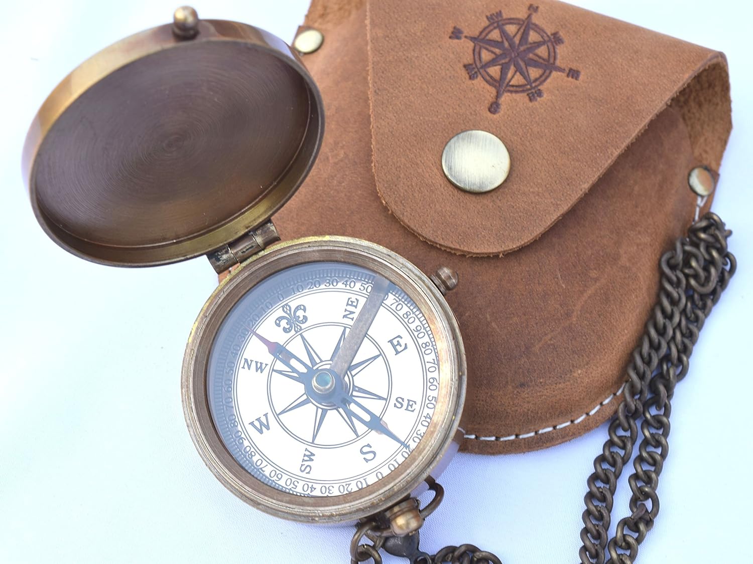 NEOVIVID Brass Pocket Compass, Engravable Compass, Camping Compass, Hiking Compass, Wedding Gifts