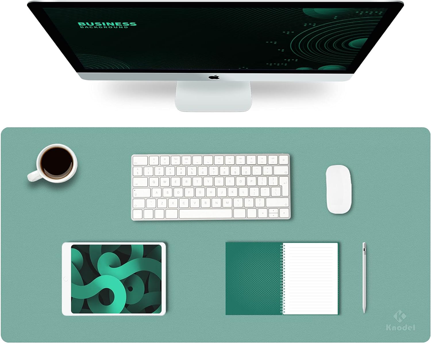 K KNODEL Large Desk Mat, Office Desk Pad, Computer Desk Mat, Laptop Mat for Desk, Desk Protecor Mat, Desktop Mat, Desk Writing Pad, Desk Blotter Pad, Desk Cover Mat (31.5x15.7, Green)