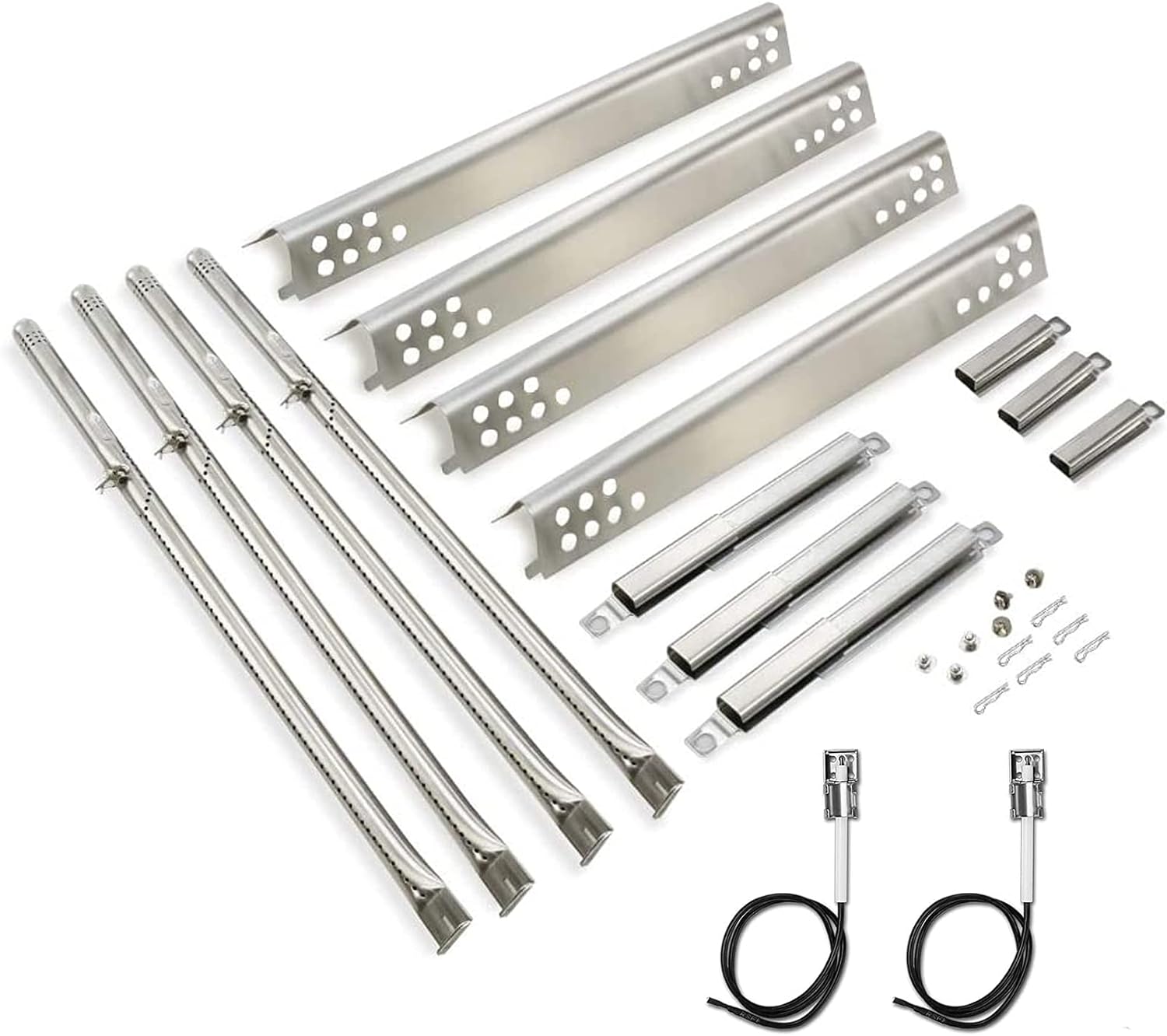 Uniflasy Grill Replacement Parts Kit for Charbroil Performance 475 4 Burner 463347017, 463342119, 463673517, 463376217, 463361017, G470-0004-w1, Heat Plate Tent Shield, Grill Burner, Crossover Tube