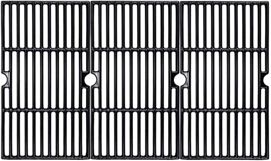 BBQMall 16 7/8 Porcelain Enameled Cast Iron Grill Cooking Grates for Charbroil 463440109, 463432215, 463436213, 463436215, 463420508, 463420509 463420511 463461613 Gas Grills Grates Replacement Parts