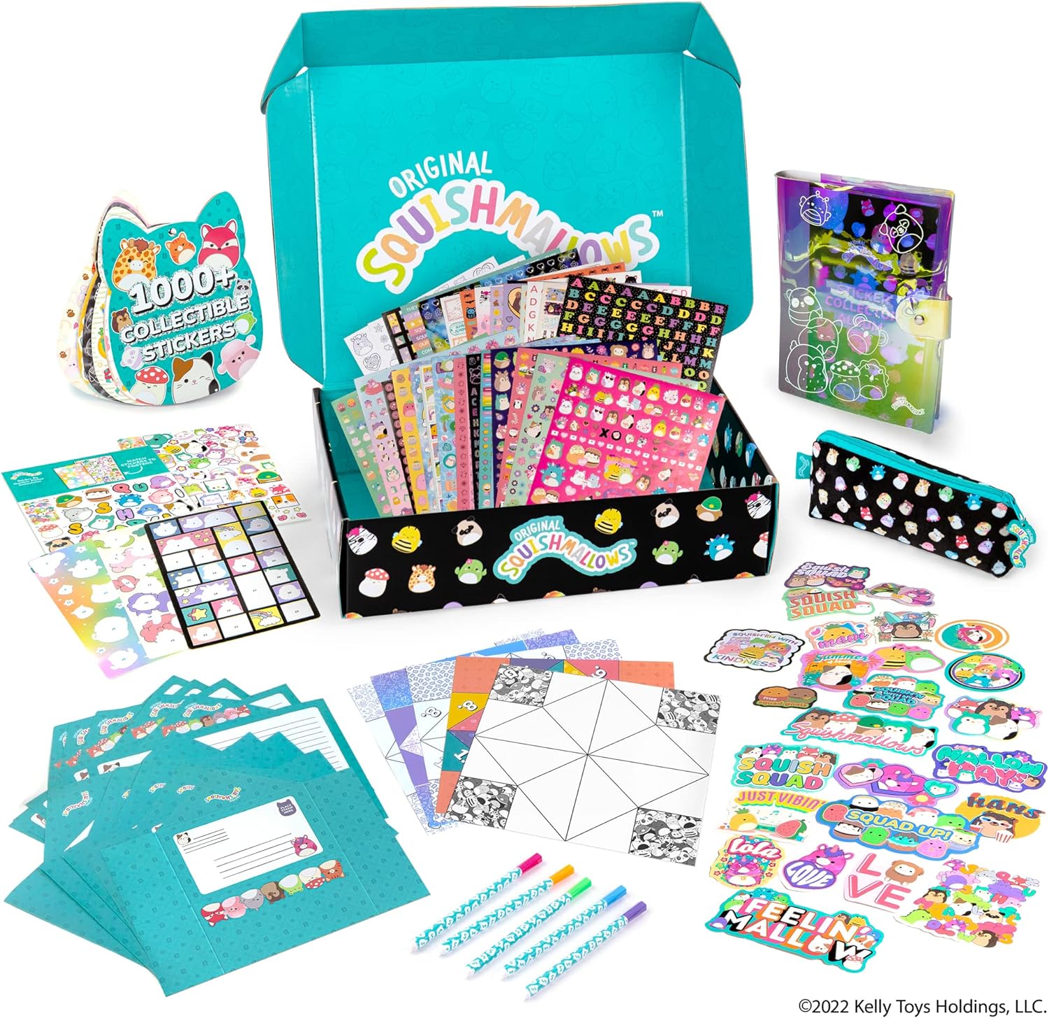 Fashion Angels Squishmallows Ultimate Sticker Set - Includes 10000  Squishmallows Stickers, Plush Pouch, Sticker Album and More - Join The Squish Squad - Accessorize Notebooks, Journals - Ages 6 & Up