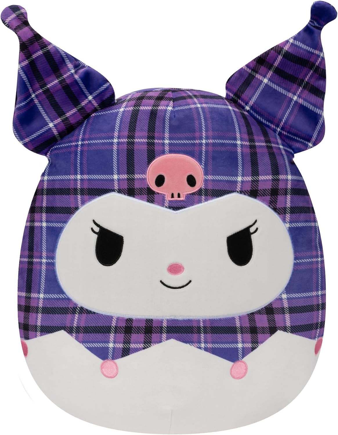 Squishmallows Original Sanrio 14-Inch Purple Plaid Kuromi Plush - Large Ultrasoft Official Jazwares Plush