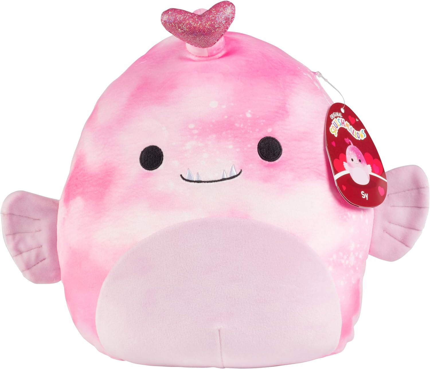 Squishmallows 10 Sy The Anglerfish Valentine' Day Plush - Official Kellytoy 2024- Collectible Soft & Squishy Fish Stuffed Animal Toy - Add to Your Squad - Gift for Kids,Girls,Boys & Girlfriends