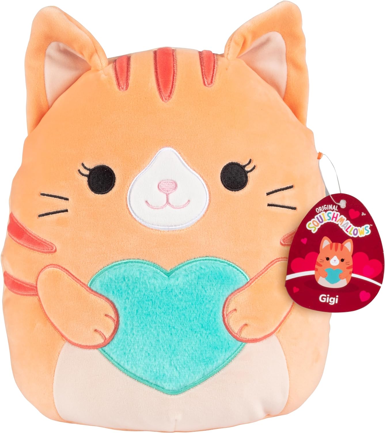 Squishmallows 10 GiGi the Cat Valentine' Day Plush - Official Kellytoy 2024- Collectible Soft Squishy Kitty Stuffed Animal Toy - Add to Your Squad - Gift for Kids, Girls & Boys, Girlfriend - 10 Inch