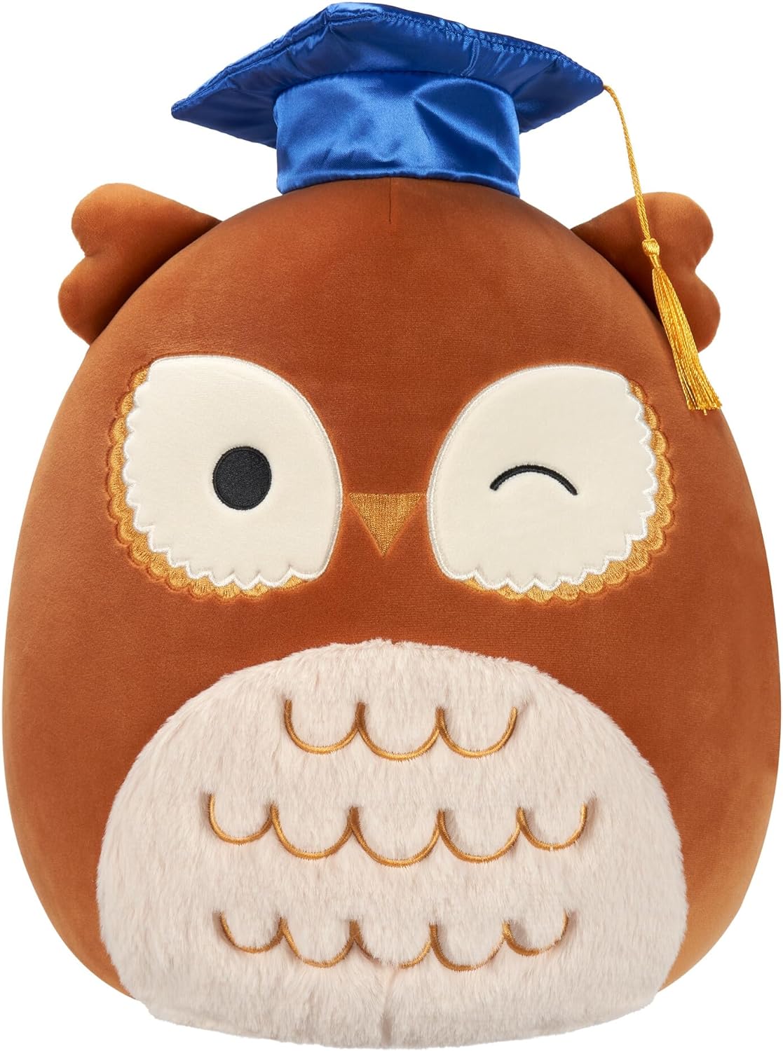 Squishmallows Original 12-Inch Arella Brown Owl with Graduation Cap - Official Jazwares Plush