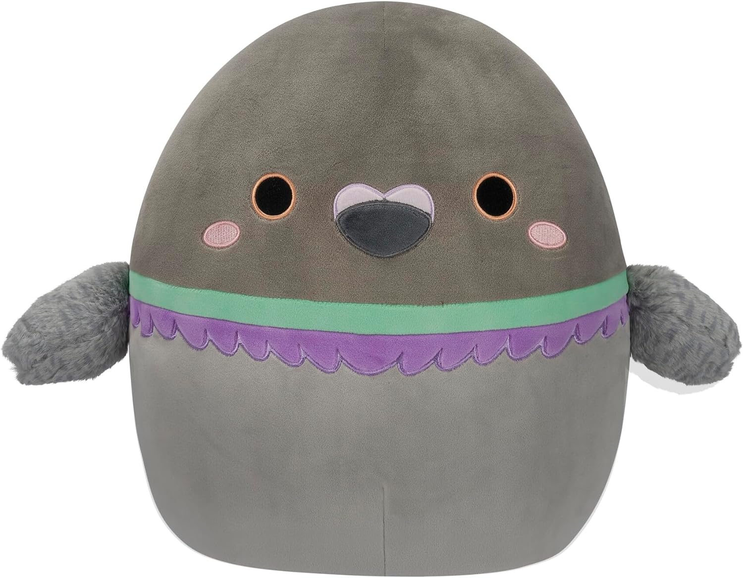 Squishmallows Original 14-Inch Ottilie Grey Pigeon with Fuzzy Wings - Official Jazwares Large Plush