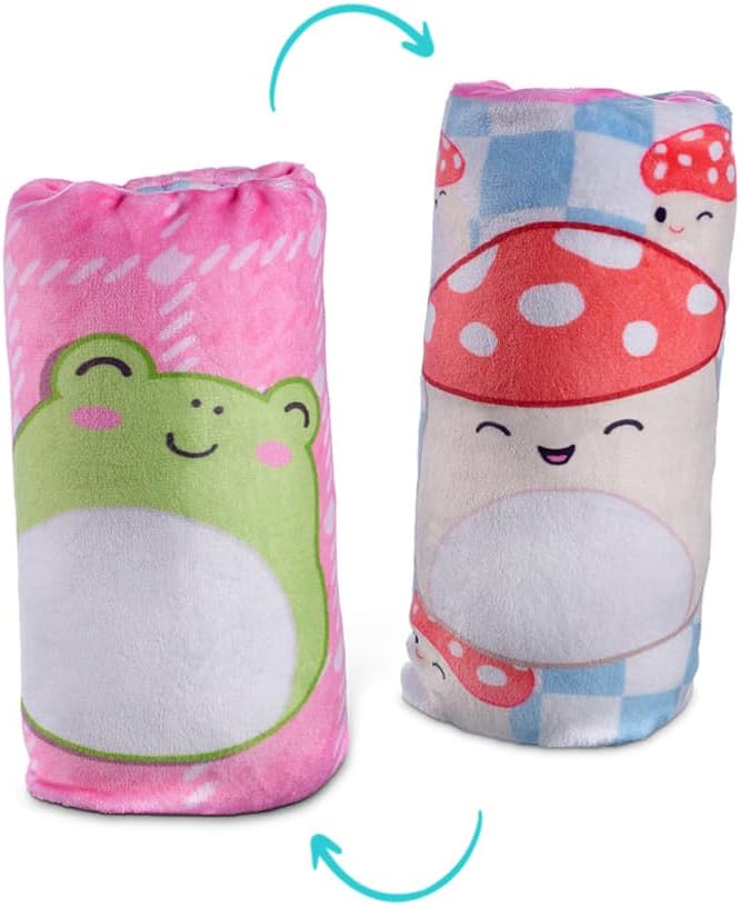 Top Trenz Squishmallows Flippin' Cute Reversible Water Wiggler, Sensory Plush Water Snake with Wendy The Frog & Malcolm The Mushroom, Classroom Fidget Toy & Party Favors (1 Water Wiggler Toy)