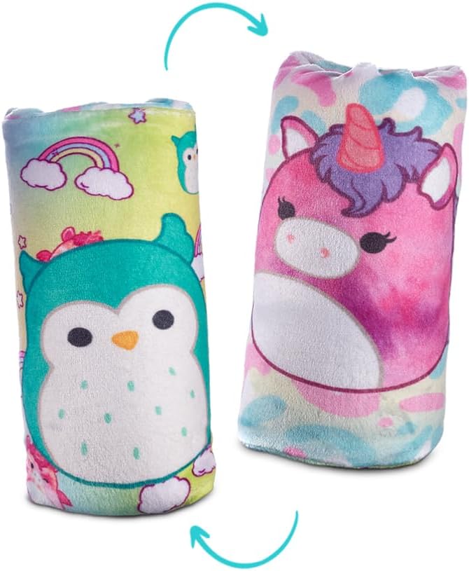 Top Trenz Squishmallows Flippin' Cute Reversible Water Wiggler, Sensory Plush Water Snake with Winston The Owl & Lola The Unicorn, Classroom Fidget Toy & Party Favors (1 Water Wiggler Toy)