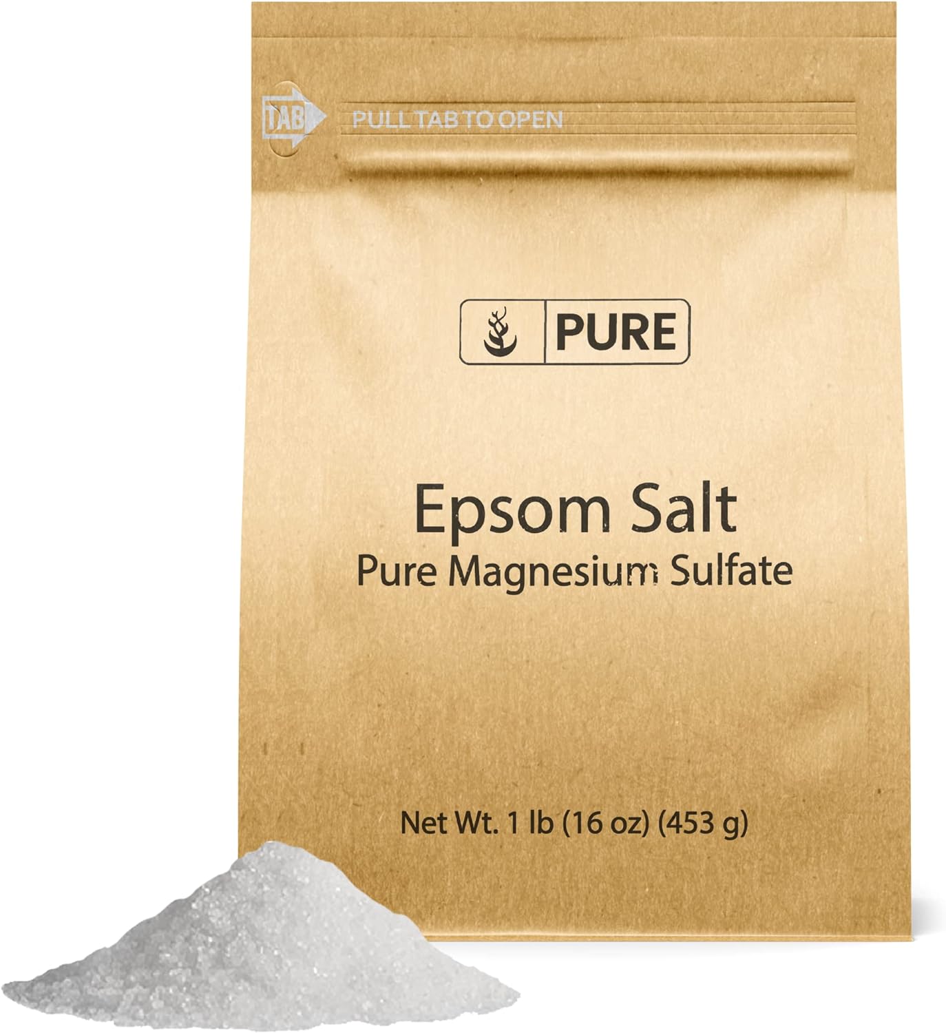 Pure Original Ingredients Epsom Salt (1 lb) Pure Magnesium Sulfate, Food Grade, Soaking Solution