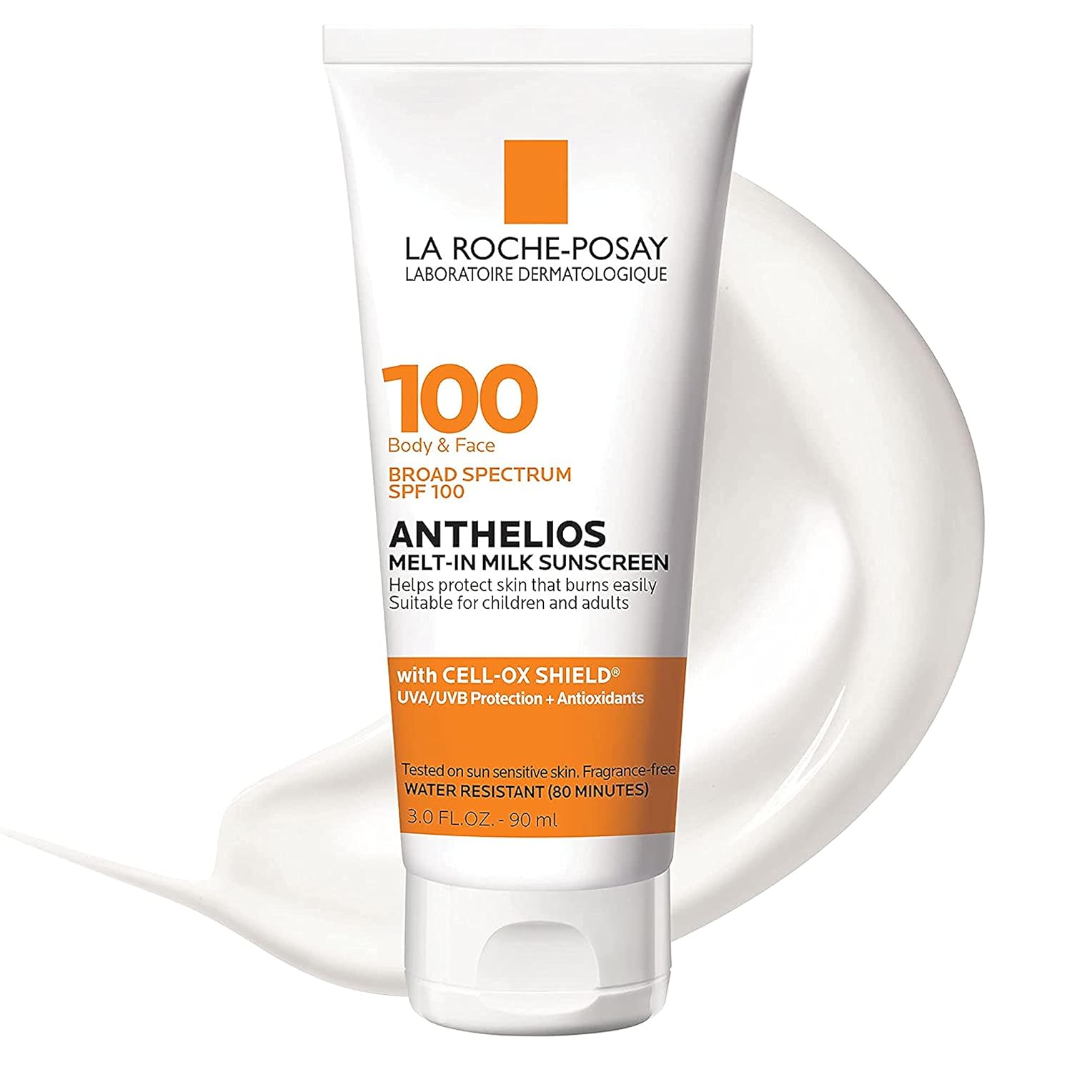 La Roche-Posay Anthelios Melt-in Milk Body & Face Sunscreen Lotion Broad Spectrum SPF 100, Oxybenzone & Octinoxate Free, Sunscreen for Kids, Adults & Sun Sensitive Skin