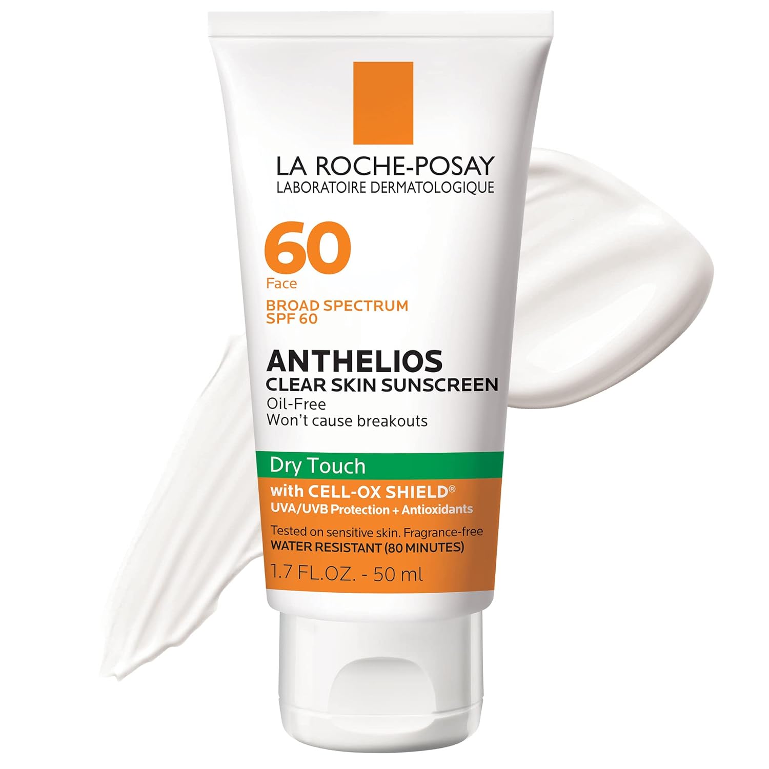 La Roche-Posay Anthelios Clear Skin Dry Touch Sunscreen SPF 60, Oil Free Face Sunscreen for Acne Prone Skin, Won't Cause Breakouts