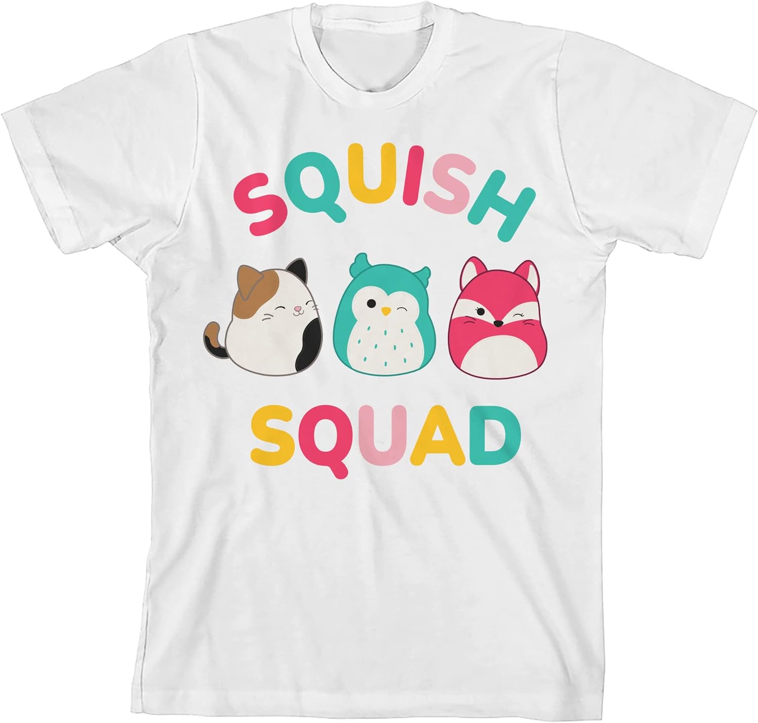 Squishmallows Squish Squad Crew Neck Short Sleeve White Youth Boy' T-Shirt