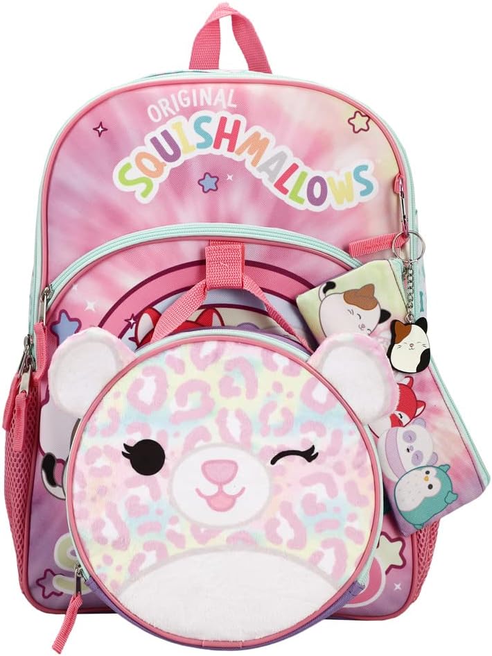 Bioworld Squishmallows Michaela Cheetah 5-Piece Backpack Set