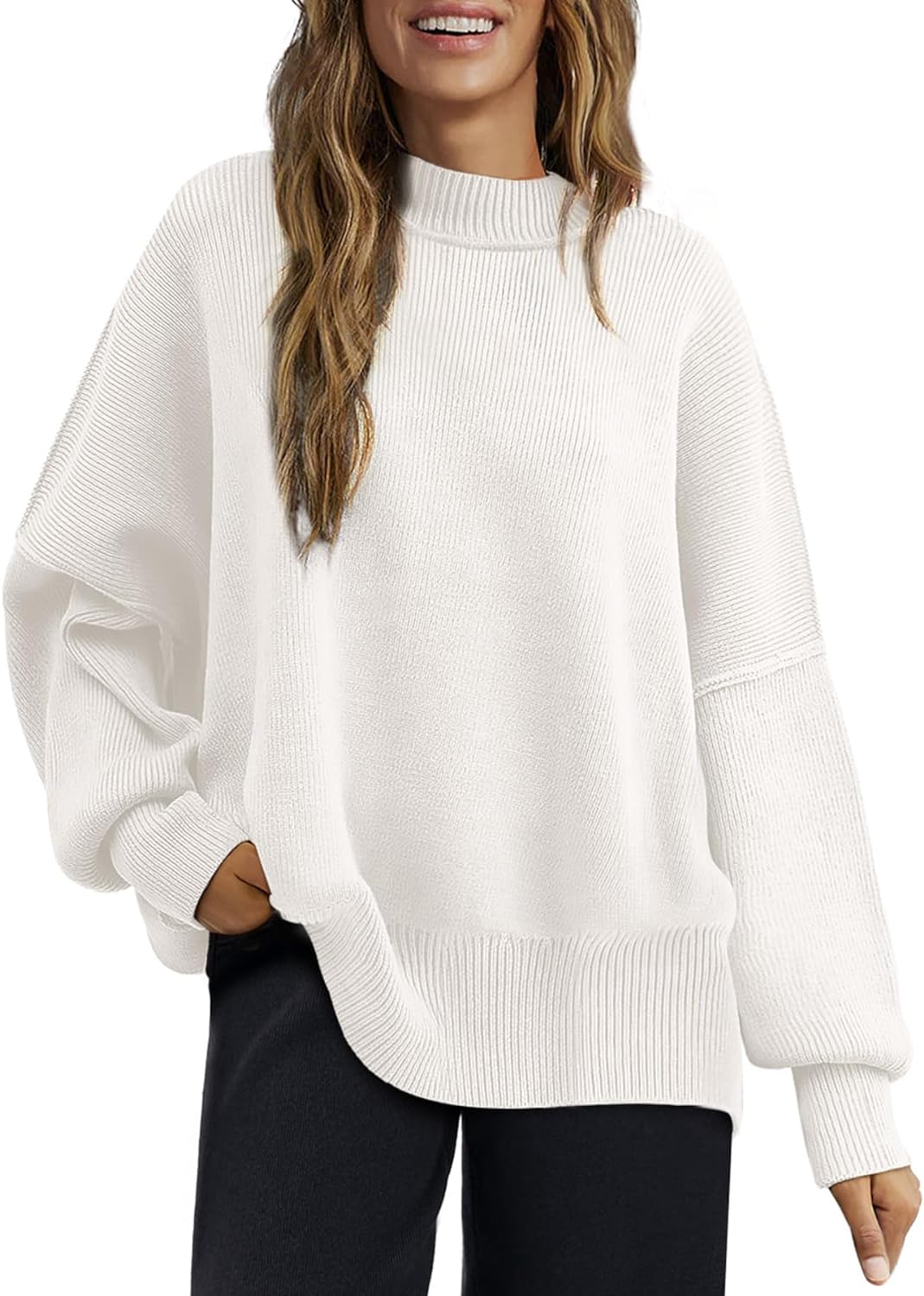 XIEERDUO Women' Sweaters Crewneck Long Sleeve Knitted Pullover Oversized Sweater Fall Fashion 2023