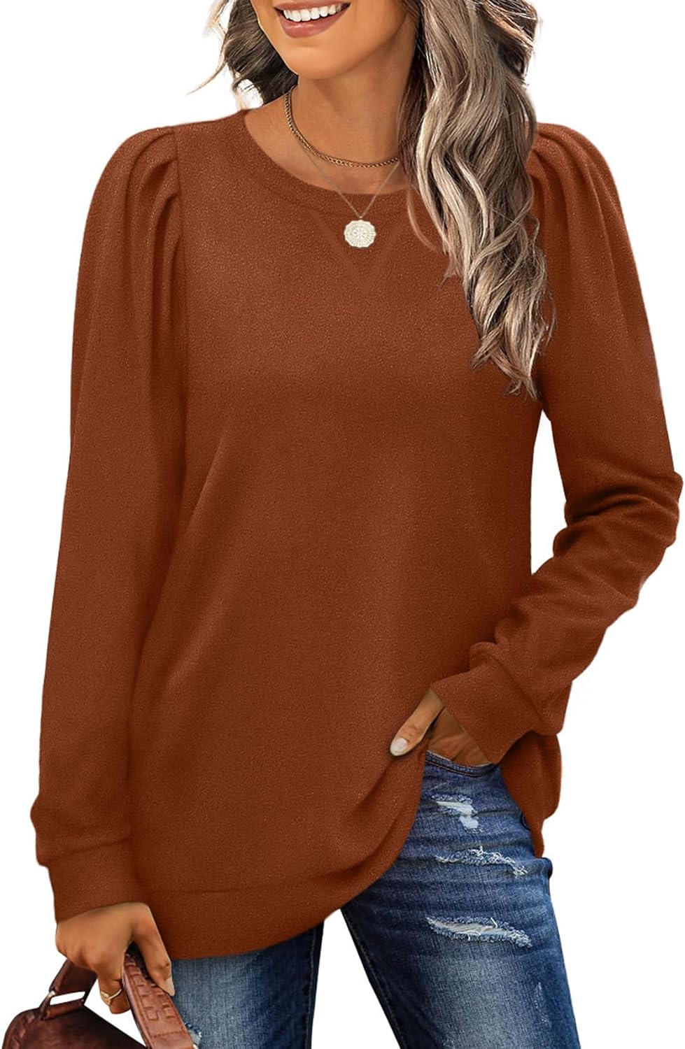 XIEERDUO Sweatshirts for Women Long Sleeve Shirts Dressy Casual Loose Fit Trendy