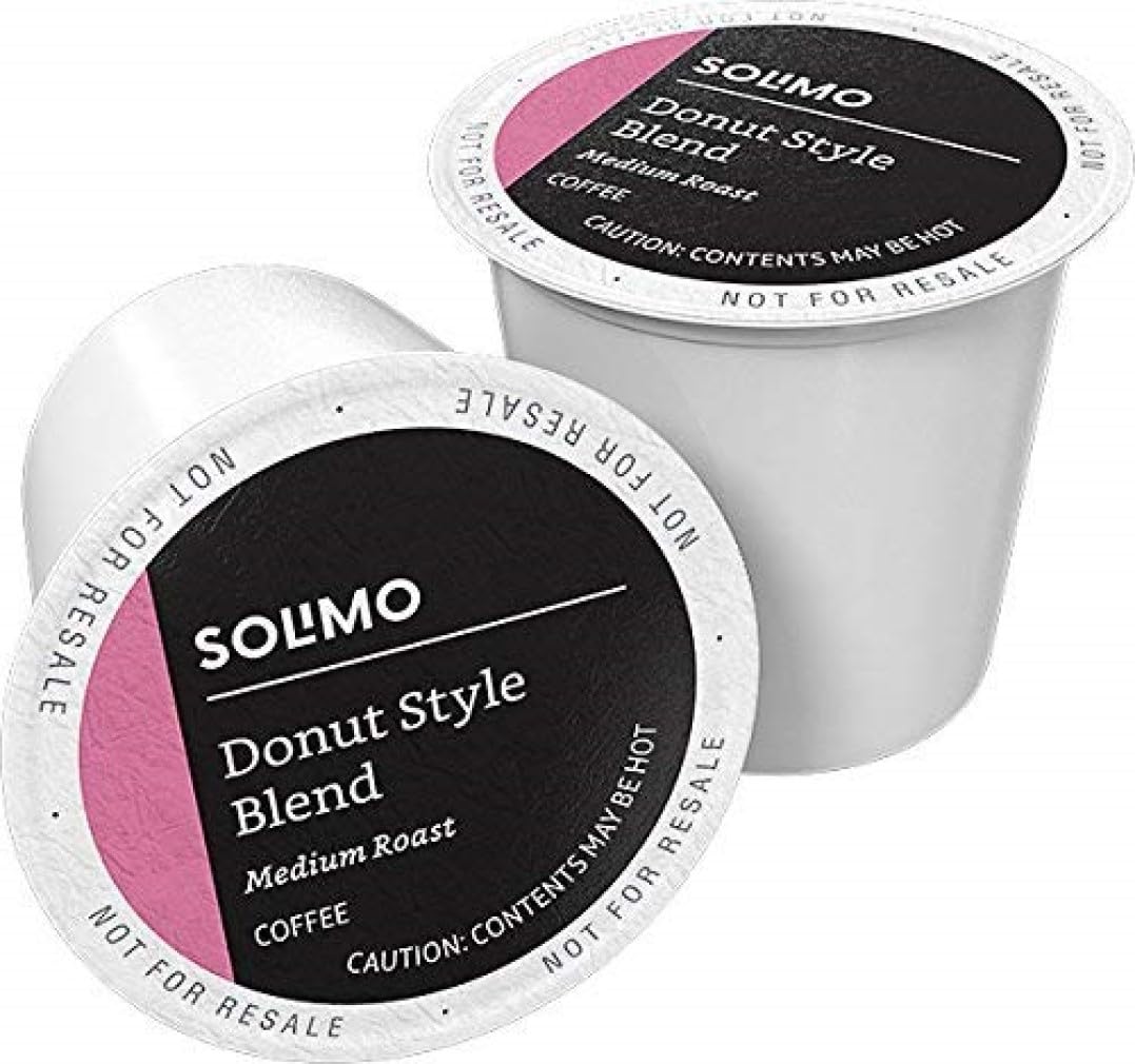 Amazon Brand - Solimo Medium Roast Coffee Pods, Donut Style, Compatible with Keurig 2.0 K-Cup Brewers, 100 Count