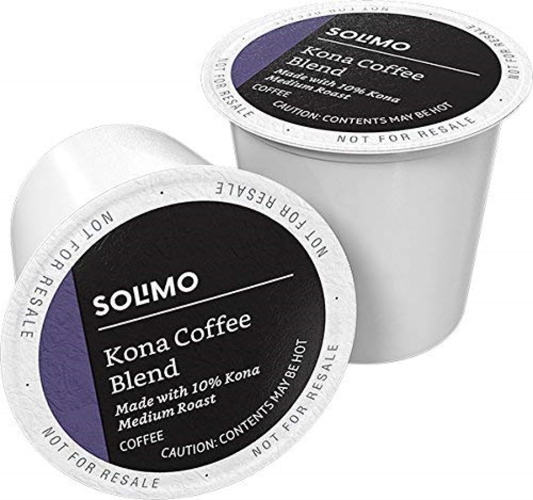 Amazon Brand - Solimo Medium Roast Coffee Pods, Kona Blend, Compatible with Keurig 2.0 K-Cup Brewers, 100 Count