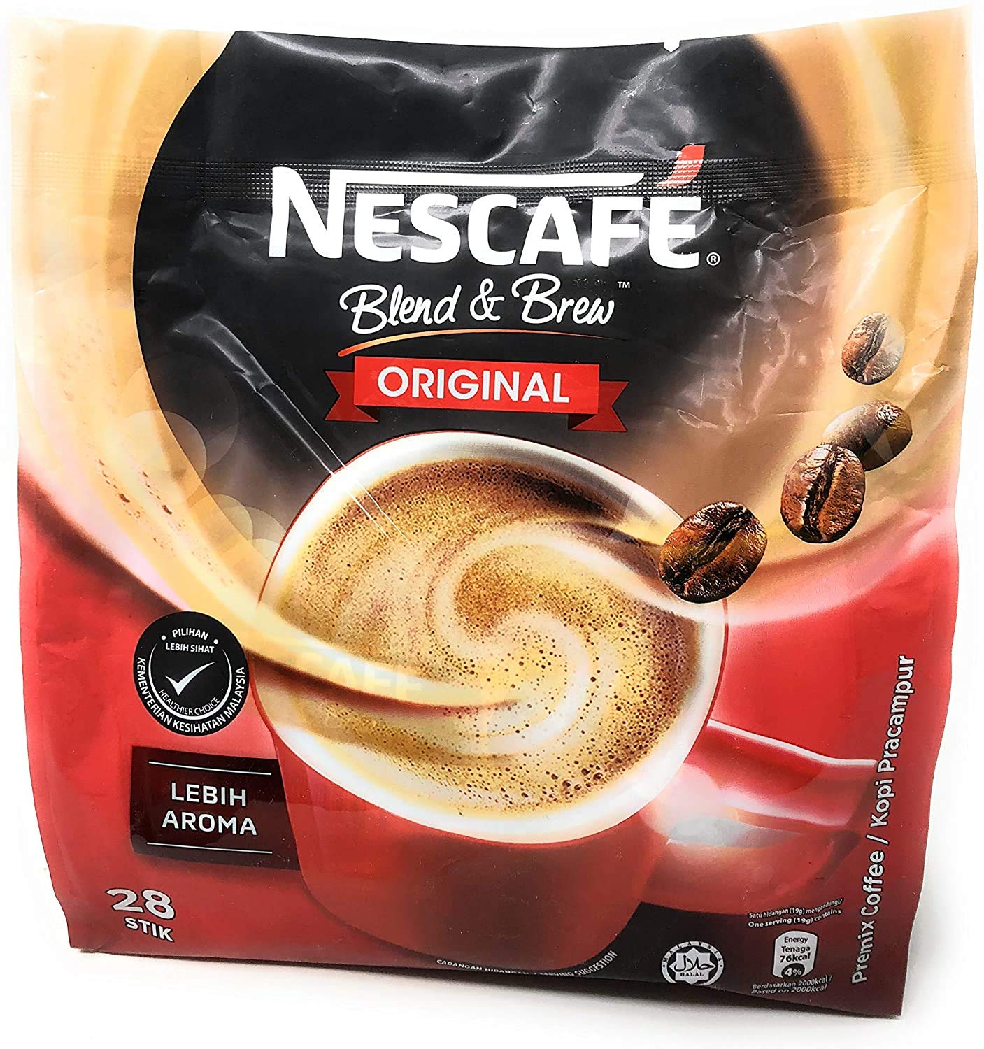 Nescaf 3 in 1 Instant Coffee Sticks ORIGINAL - Best Asian Coffee Imported from Nestle Malaysia (28 Sticks)