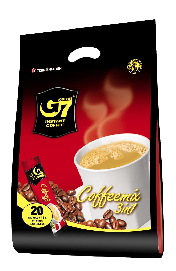 Trung Nguyen  G7 3 in 1 Instant Coffee  Roasted Ground Coffee Blend w/Non-dairy Creamer and Sugar  Strong and Bold  Instant Vietnamese Coffee (20 Single Serve Packets)