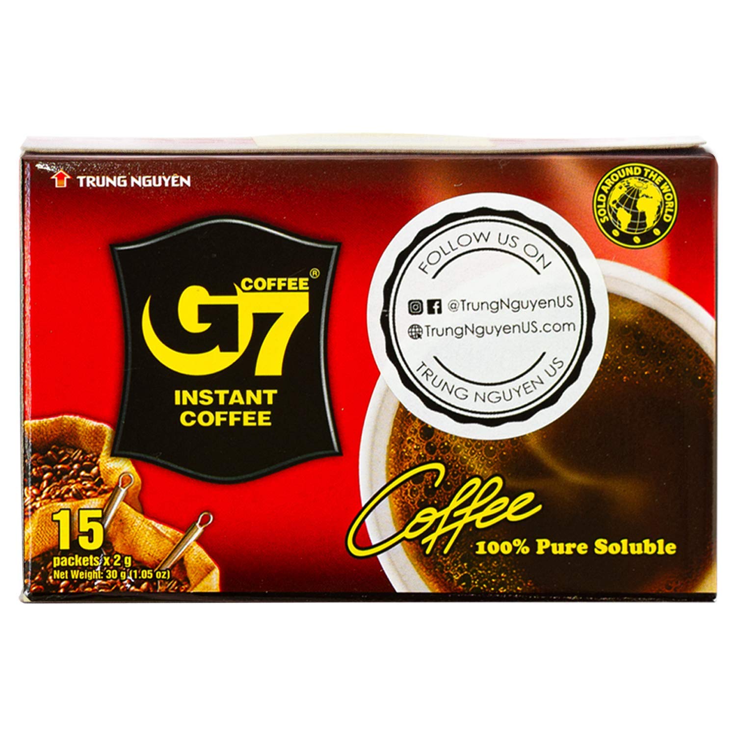 G7 pure black coffee, 30 Grams by Trung Nguyen