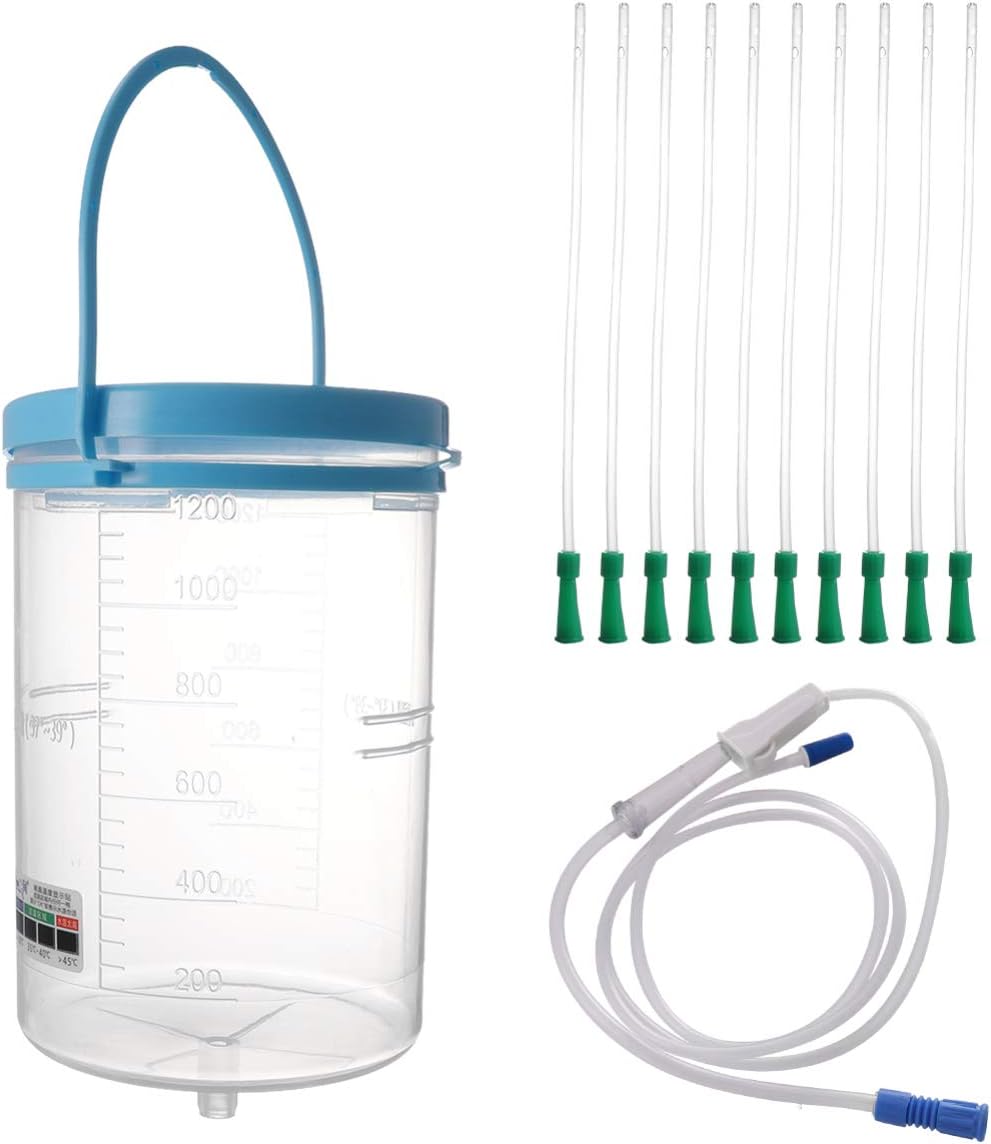 FOMIYES Enema Bucket Kit Reusable Enema Kit with Tube and Connector for Water Colon Coffee Cleansing Body Cleaner Unisex, 1200ml