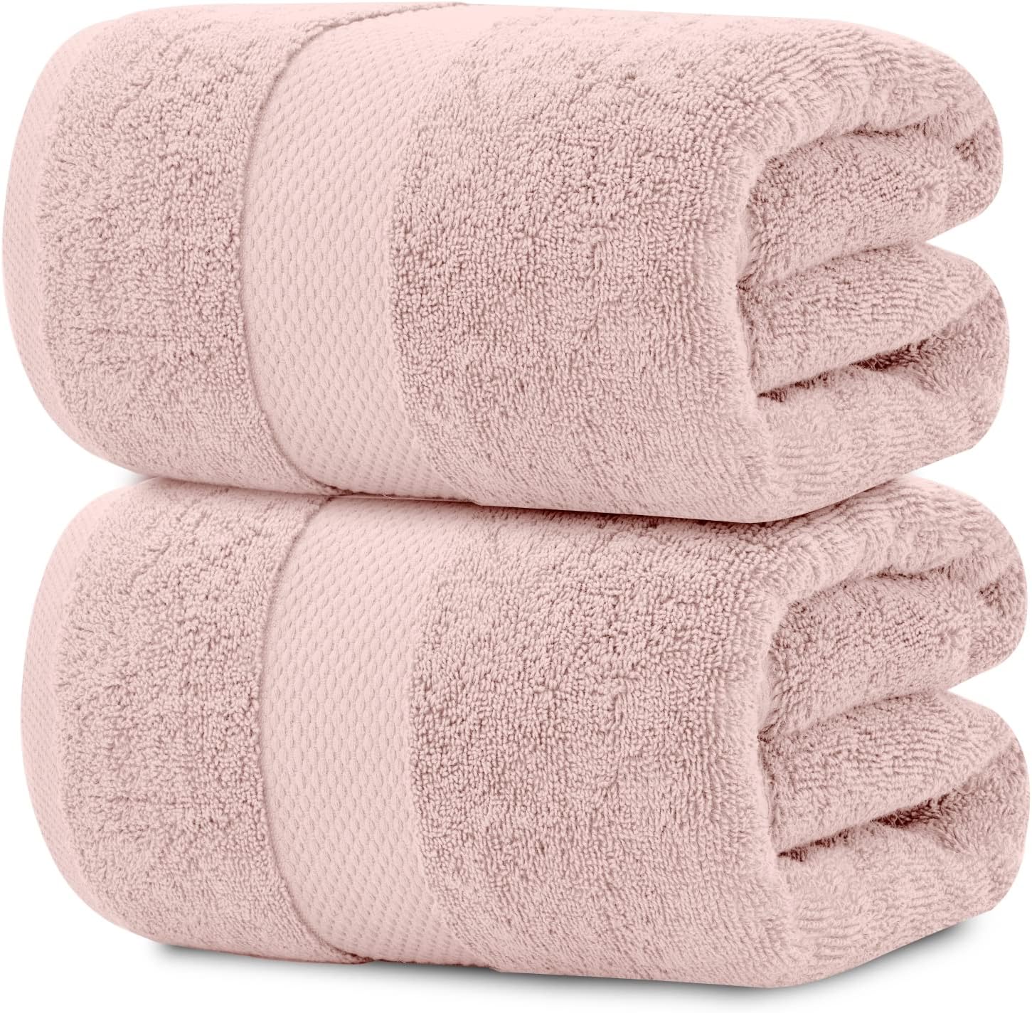 White Classic Luxury Soft Pink Bath Sheet Towels - 650 GSM Cotton Luxury Bath Towels Extra Large 35x70 | Highly Absorbent and Quick Dry | Hotel Collection Extra Large Bath Towels Oversized, 2 Pack