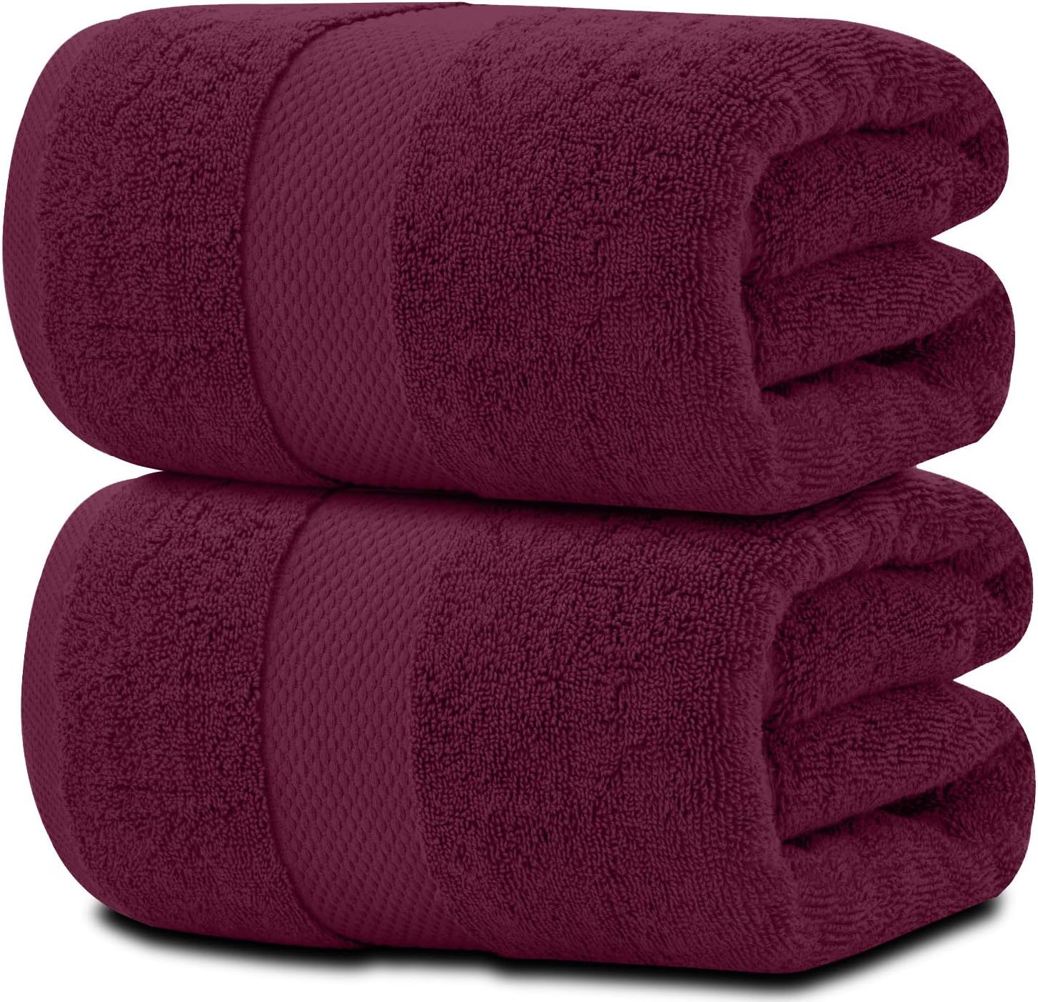 White Classic Luxury Soft Bath Sheet Towels - 650 GSM Cotton Luxury Bath Towels Extra Large 35x70 | Highly Absorbent and Quick Dry | Hotel Quality Extra Large Bath Towels Oversized, Wine Red, 2 Pack