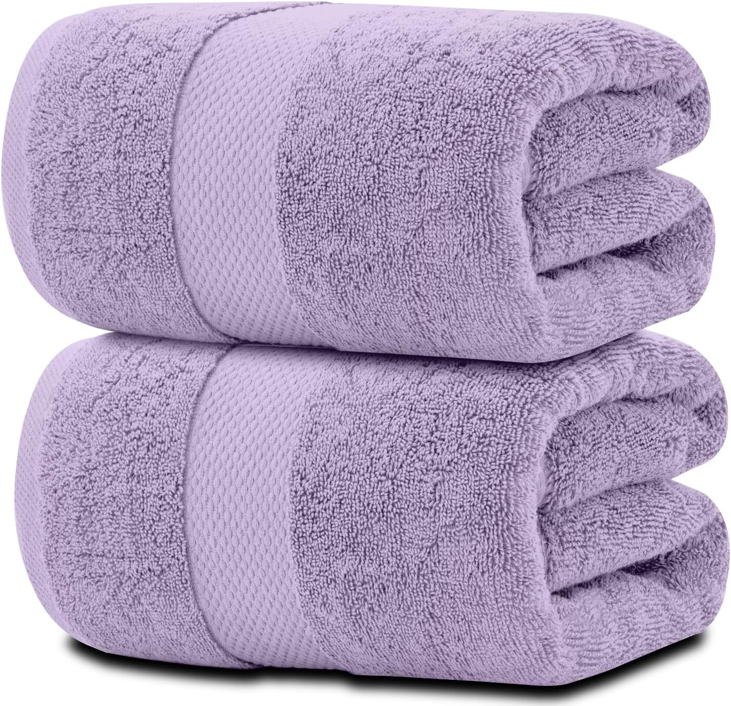 White Classic Luxury Soft Bath Sheet Towels - 650 GSM Cotton Luxury Bath Towels Extra Large 35x70 | Highly Absorbent and Quick Dry | Hotel Quality Extra Large Bath Towels Oversized, Lavender, 2 Pack