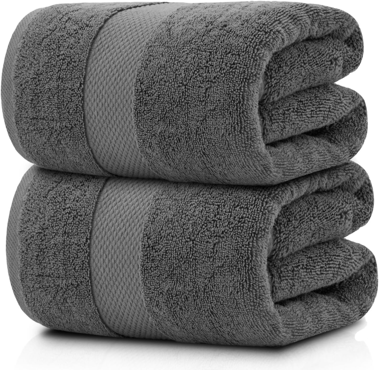 White Classic Luxury Soft Bath Sheet Towels - 650 GSM Cotton Luxury Bath Towels Extra Large 35x70 | Highly Absorbent and Quick Dry | Hotel Quality Extra Large Bath Towels Oversized, Dark Grey, 2 Pack